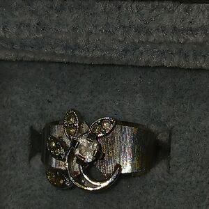 Vintage Elegant Silver Flower Ring